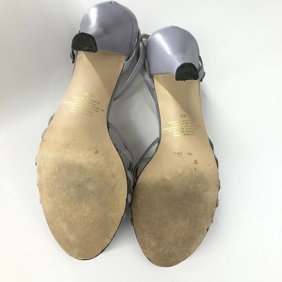 Bisou Bisou Lilac Embellished Diamond Multi-Strap Open Toe 3"‎ Sandal Heels Sz 8 - Picture 7 of 16